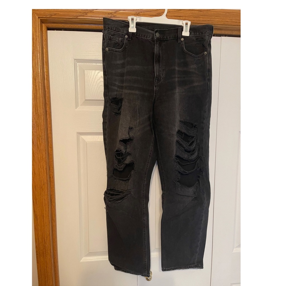 American eagle curvy high rise black mom jeans
